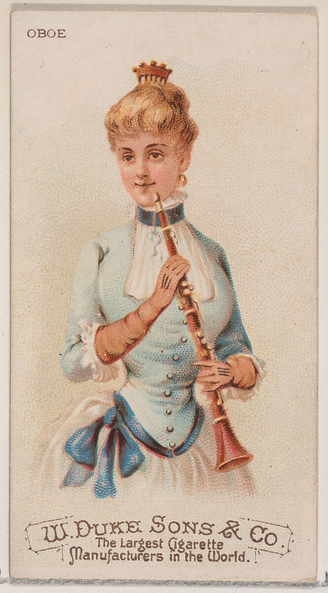Oboe, from the Musical Instruments series (N82) for Duke brand cigarettes, Issued by W. Duke, Sons &amp; Co. (New York and Durham, N.C.), Commercial color lithograph 