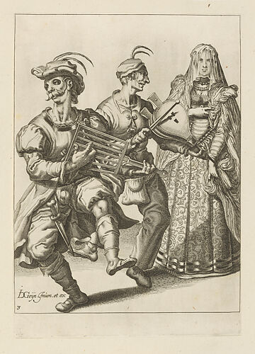 A Veiled Woman with Two Musicians, plate 3 from 