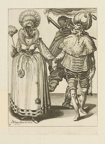 A  Man with a Turban Leading a Woman by the Hand, Behind Them a Torchbearer, plate 6 from 