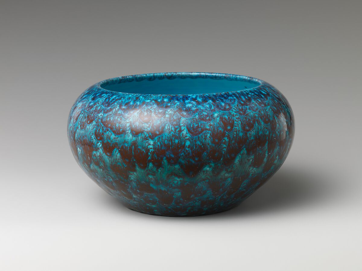 Bowl, Porcelain with peacock feather glaze (Jingdezhen ware), China 