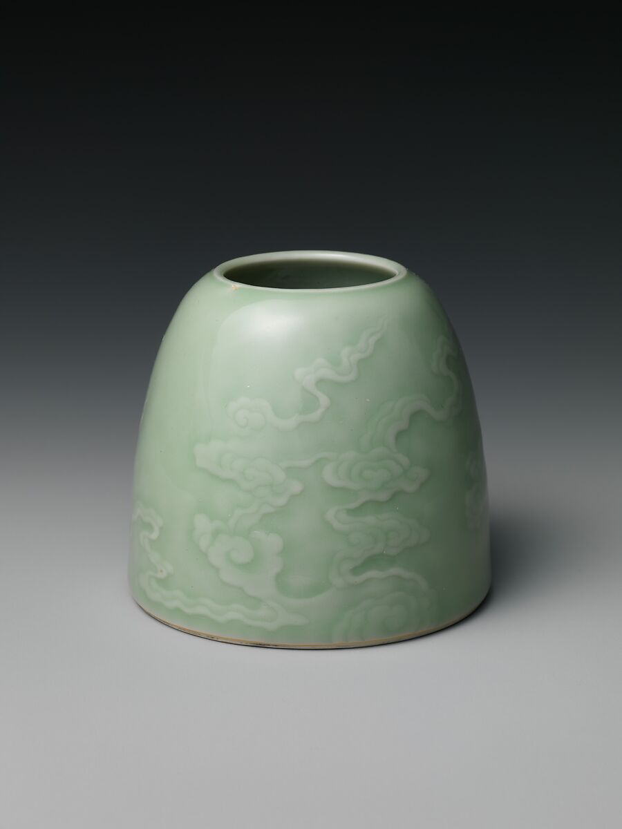 Water jar with clouds, Porcelain with raised decoration under celadon glaze (Jingdezhen ware), China 