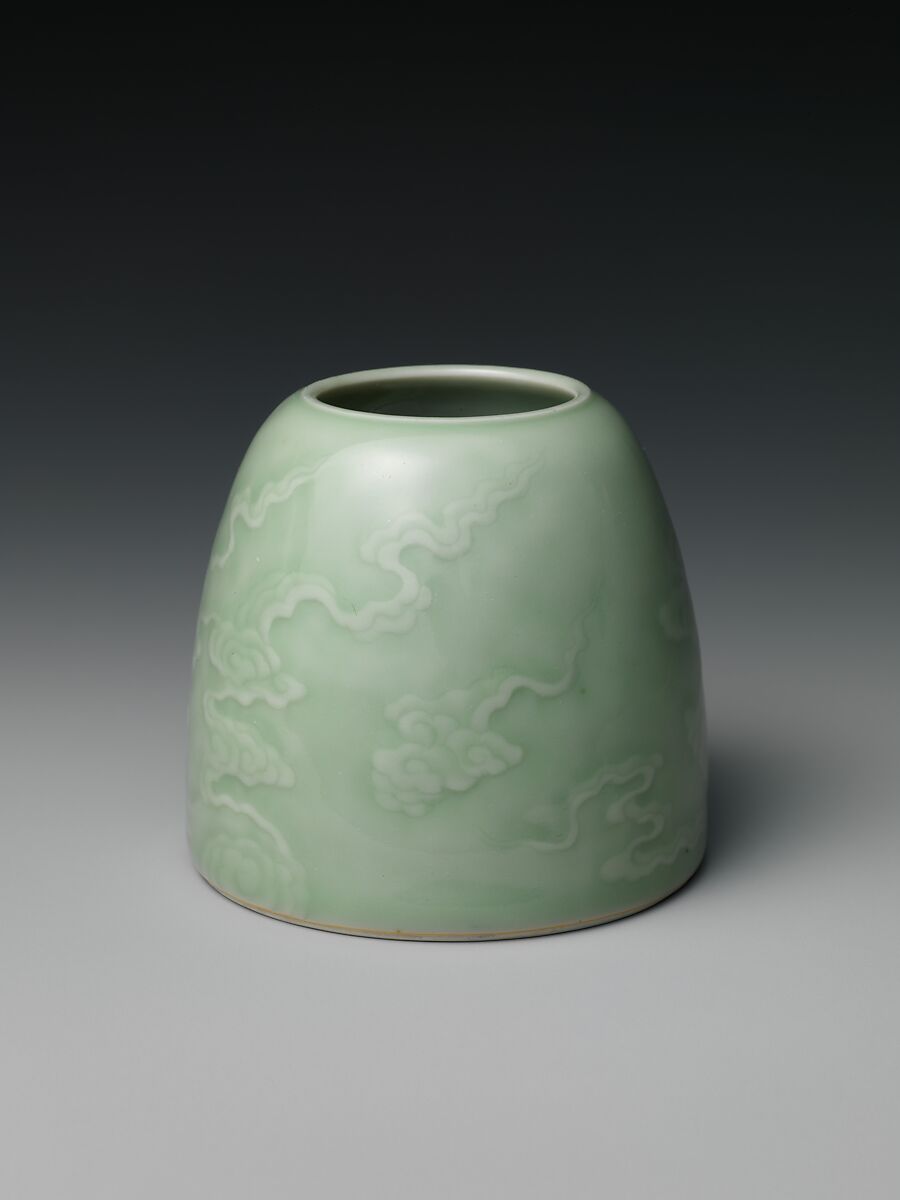 Water jar with clouds, Porcelain with raised decoration under celadon glaze (Jingdezhen ware), China