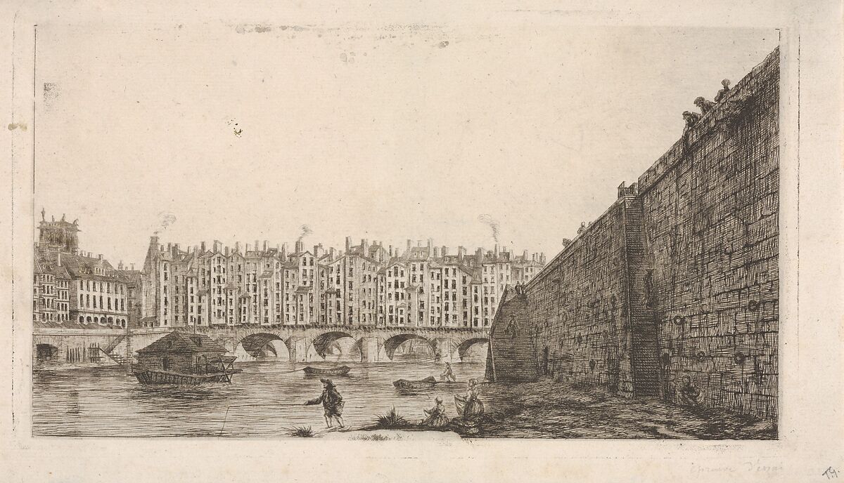 Le Pont-au-Change vers 1784, Charles Meryon (French, 1821–1868), Etching; first state of six 
