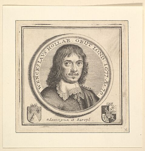 Bust of Hollar in a Circular Frame (published in Vertue's, Description of the Works of the Ingenious Delineator & Engraver, Wenceslaus Hollar)