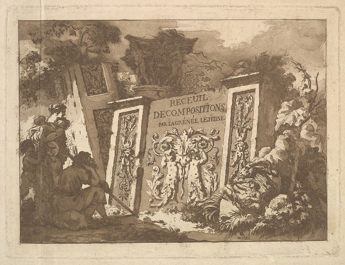 Frontispiece, from "Recueil de Compositions par Lagrenée Le Jeune" (Collection of Compositions by Lagrenée the Younger), Jean Jacques Lagrenée (French, Paris 1739–1821 Paris), Etching and aquatint 