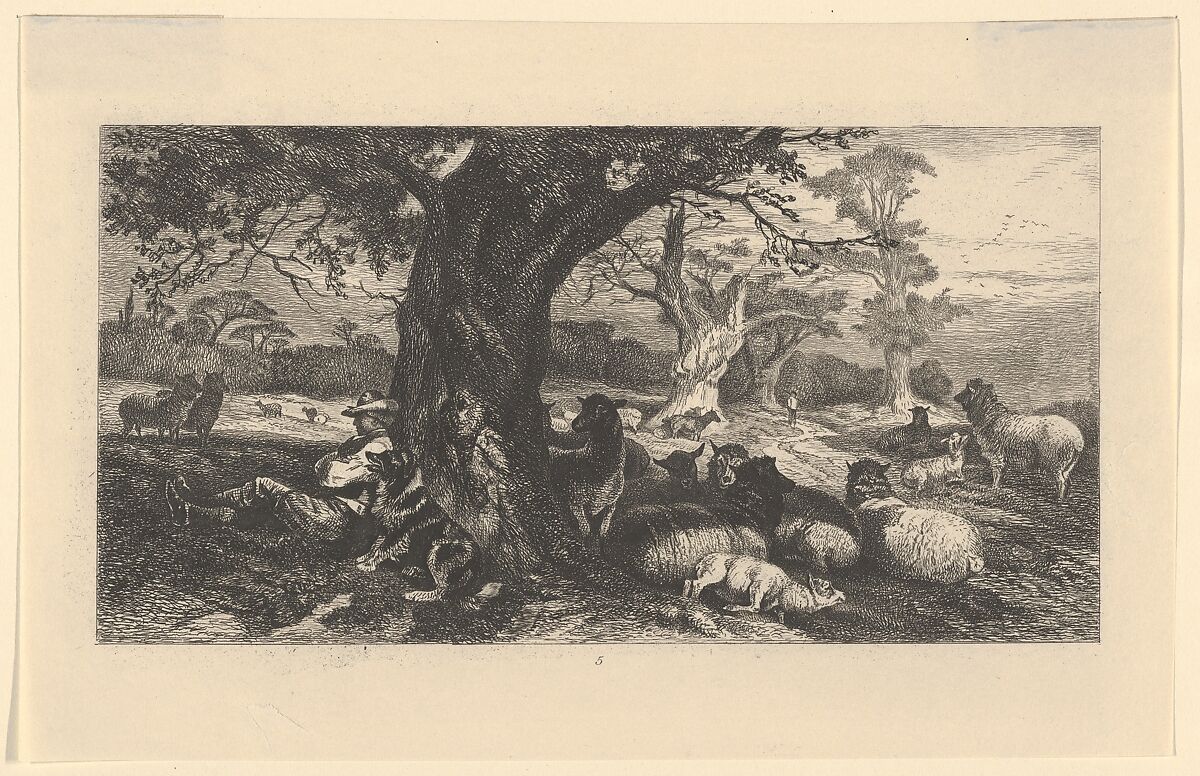 The Park, Richard Ansdell (British, Liverpool 1815–1885 Frimley, near Farnborough, Hampshire), Etching 