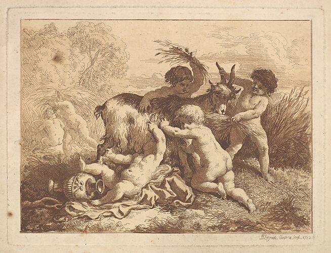 Les petits moissonneurs et la chevre (The Young Harvesters and the Goat), in an album containing Recueil de Compositions par Lagrenée Le Jeune (Collection of Compositions by Lagrenée the Younger)