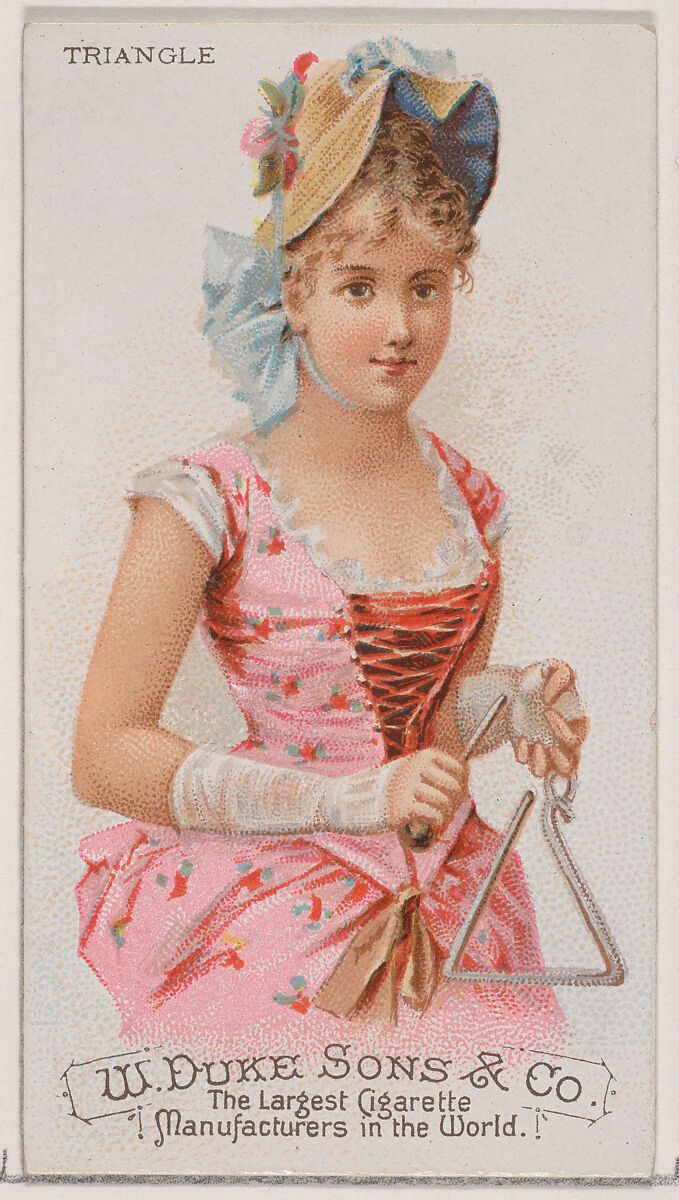Triangle, from the Musical Instruments series (N82) for Duke brand cigarettes, Issued by W. Duke, Sons &amp; Co. (New York and Durham, N.C.), Commercial color lithograph 