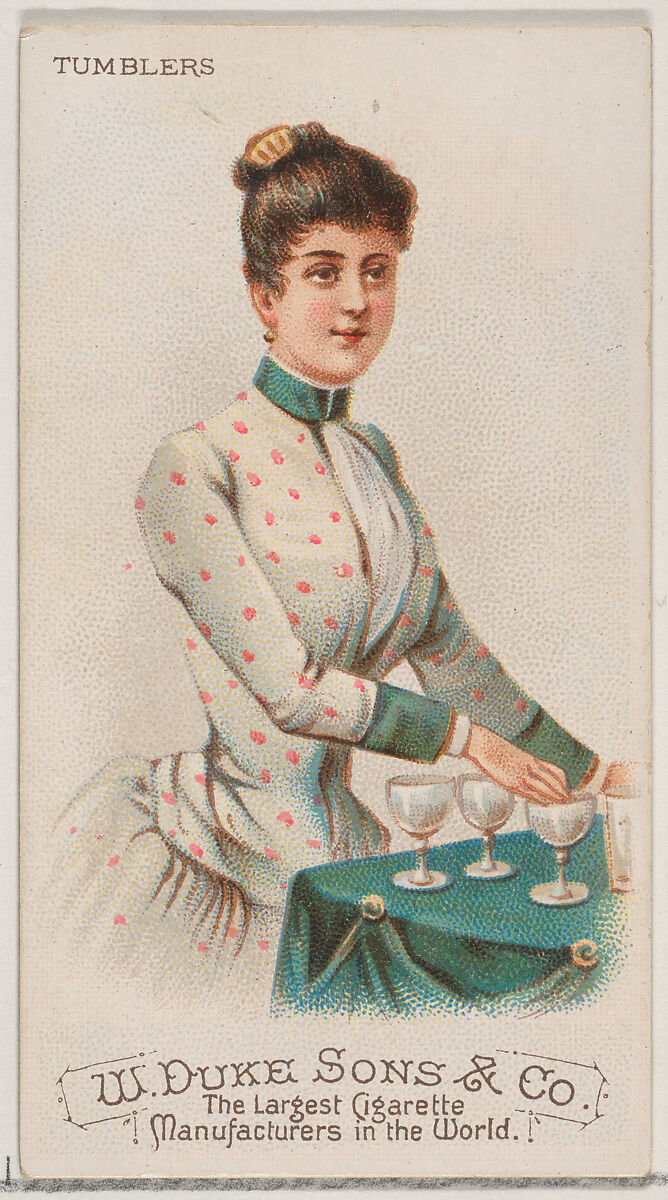 Tumblers, from the Musical Instruments series (N82) for Duke brand cigarettes, Issued by W. Duke, Sons &amp; Co. (New York and Durham, N.C.), Commercial color lithograph 