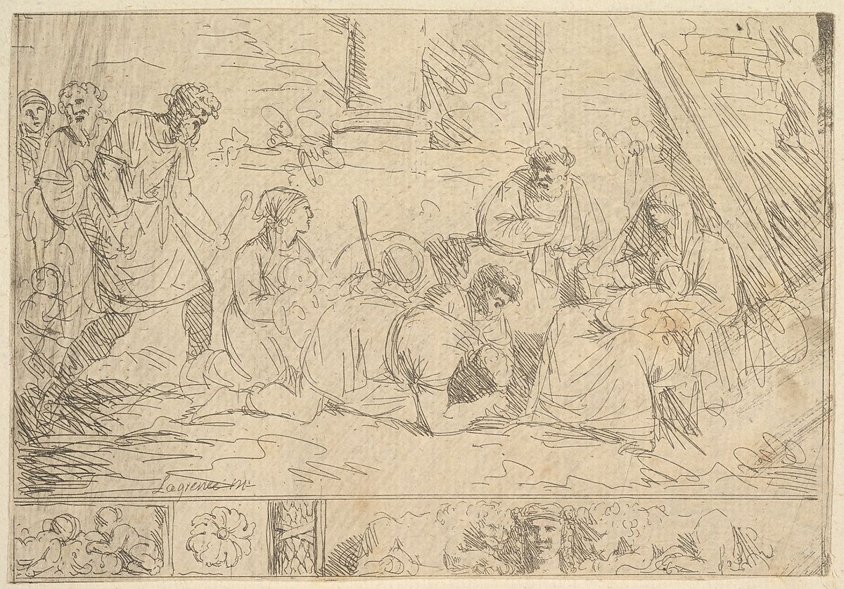 L'Adoration des Bergers (The Adoration of the Shepherds), Jean Jacques Lagrenée (French, Paris 1739–1821 Paris), Etching 