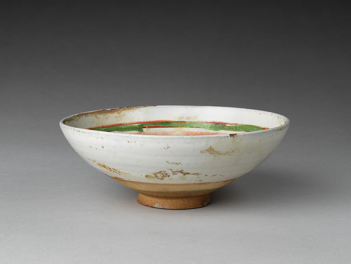 Bowl with peony, Stoneware painted in overglaze enamels (Cizhou ware), China