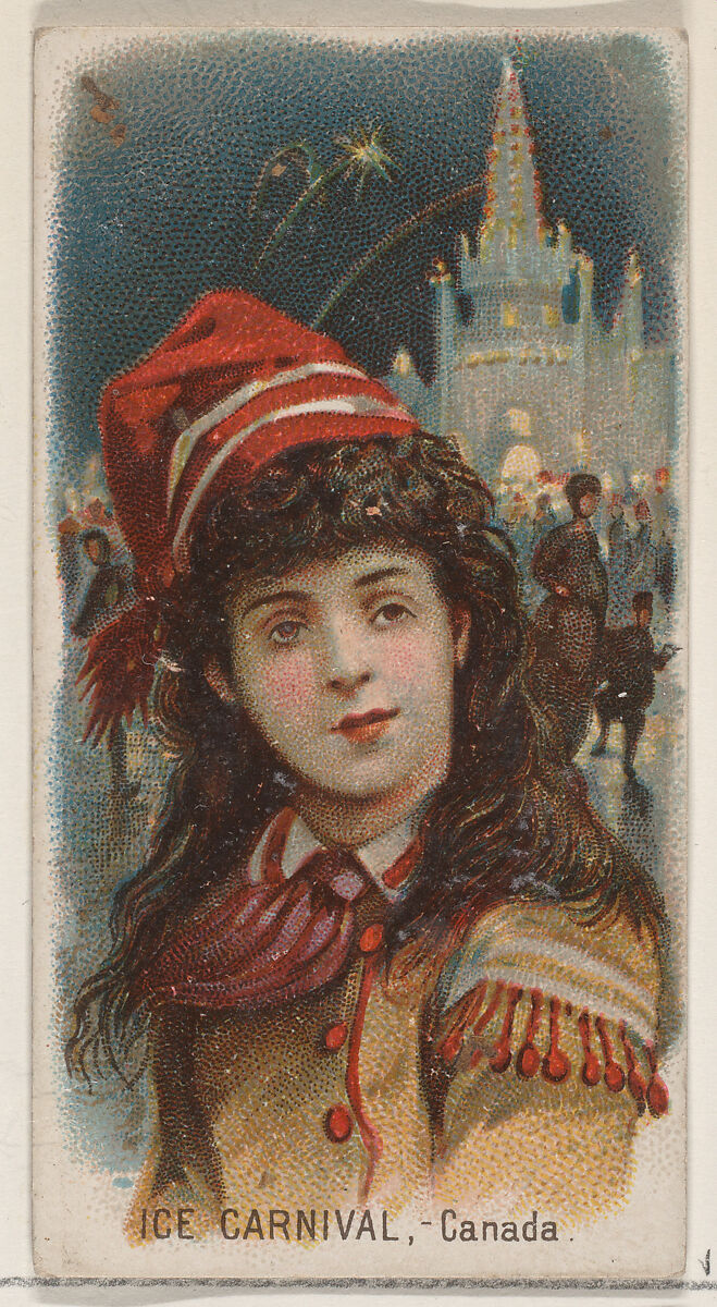 Ice Carnival, Canada, from the Holidays series (N80) for Duke brand cigarettes, Issued by W. Duke, Sons &amp; Co. (New York and Durham, N.C.), Commercial color lithograph 
