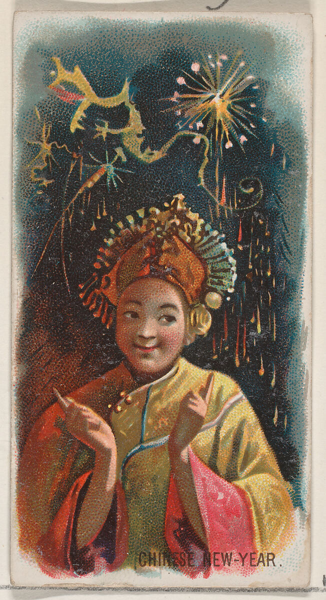 Chinese New Year, from the Holidays series (N80) for Duke brand cigarettes, Issued by W. Duke, Sons &amp; Co. (New York and Durham, N.C.), Commercial color lithograph 