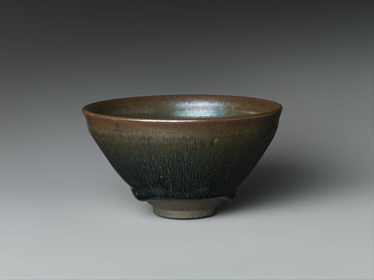 Tea Bowl with “Hare’s-Fur” Glaze, Stoneware with iron glaze (Jian ware), China 