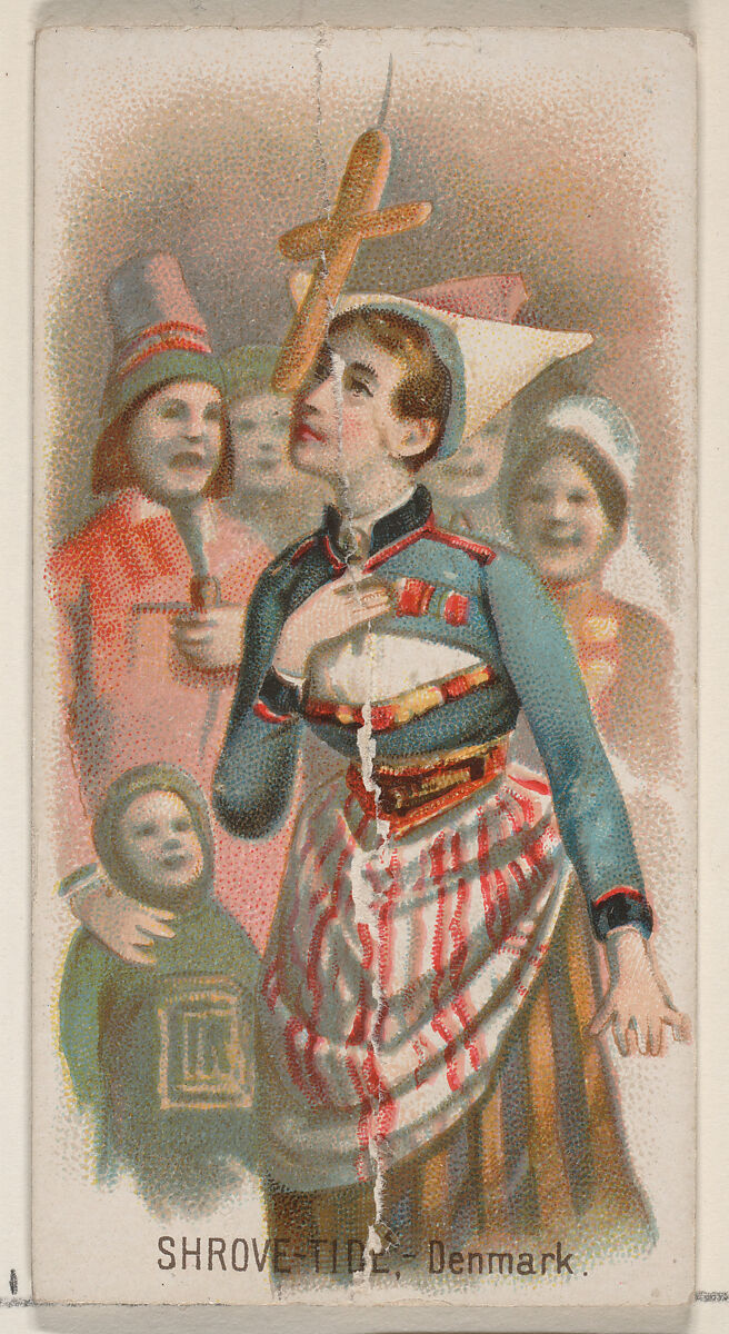 Shrove-Tide, Denmark, from the Holidays series (N80) for Duke brand cigarettes, Issued by W. Duke, Sons &amp; Co. (New York and Durham, N.C.), Commercial color lithograph 
