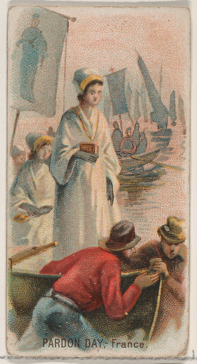 Pardon Day, France, from the Holidays series (N80) for Duke brand cigarettes, Issued by W. Duke, Sons &amp; Co. (New York and Durham, N.C.), Commercial color lithograph 