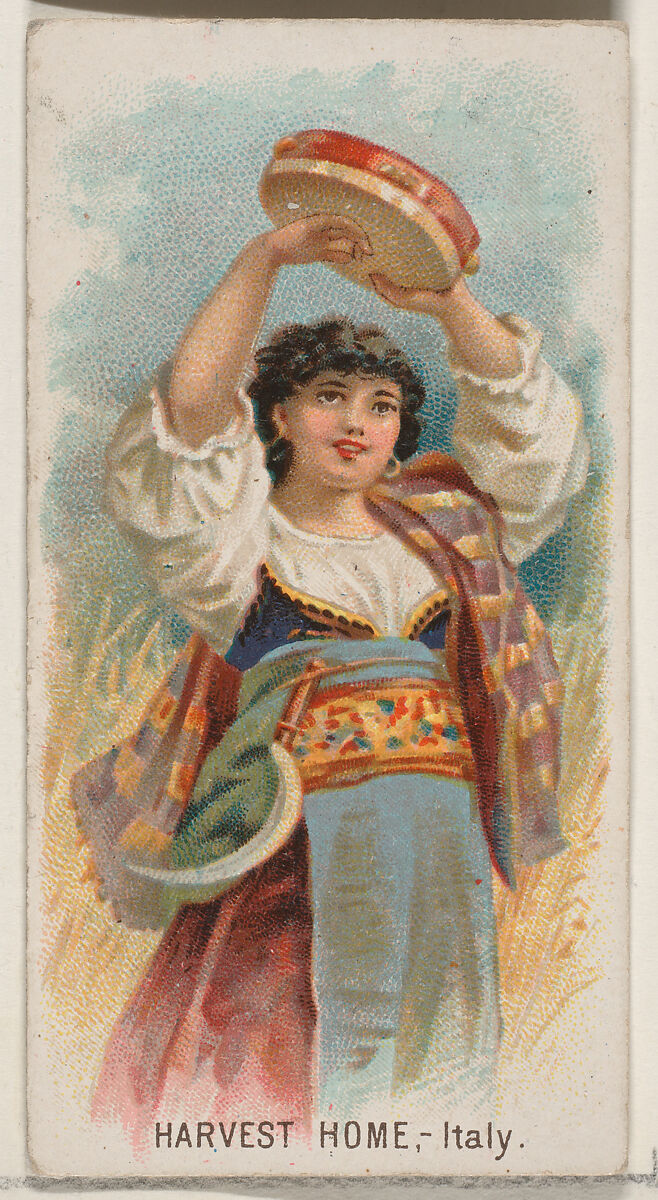 Harvest Home, Italy, from the Holidays series (N80) for Duke brand cigarettes, Issued by W. Duke, Sons &amp; Co. (New York and Durham, N.C.), Commercial color lithograph 