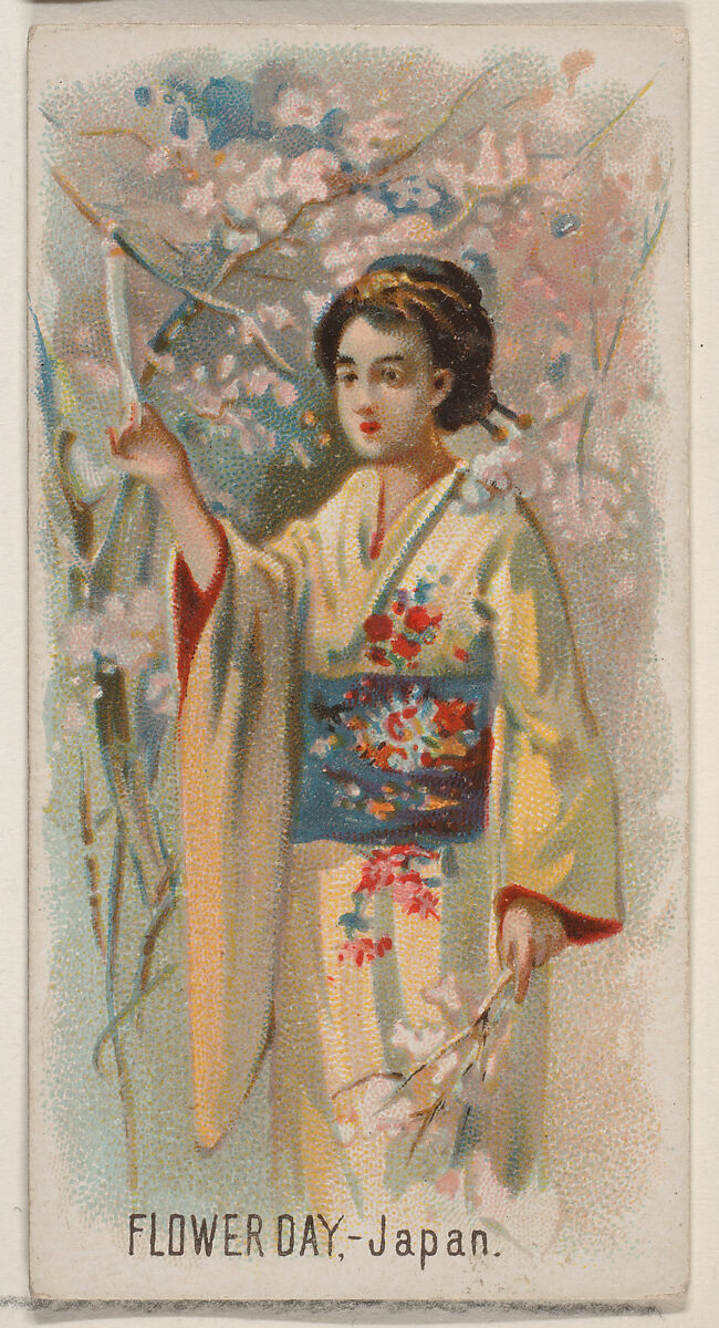 Flower Day, Japan, from the Holidays series (N80) for Duke brand cigarettes, Issued by W. Duke, Sons &amp; Co. (New York and Durham, N.C.), Commercial color lithograph 