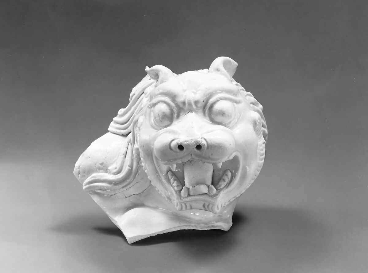 Head of a Lion, Porcelain with ivory white glaze (Ding ware), China 