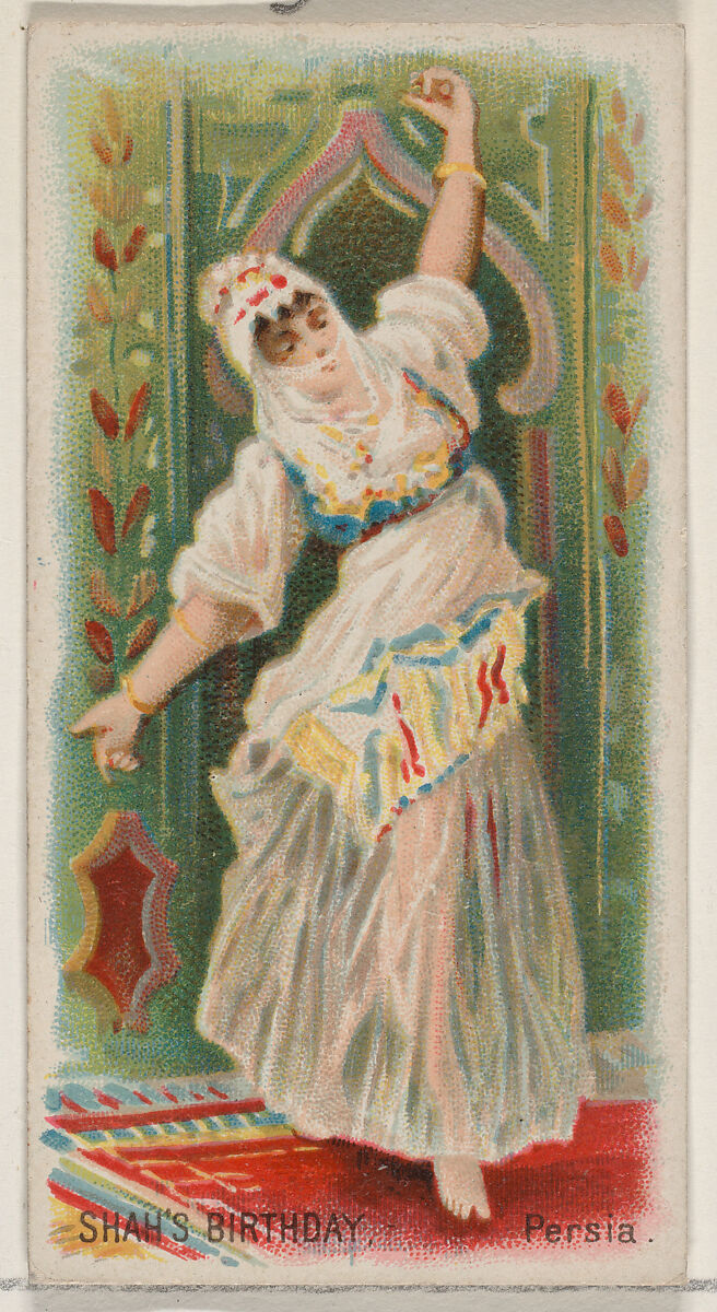 Shah's Birthday, Persia, from the Holidays series (N80) for Duke brand cigarettes, Issued by W. Duke, Sons &amp; Co. (New York and Durham, N.C.), Commercial color lithograph 