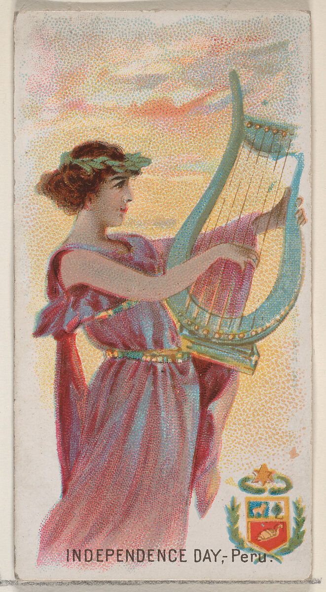 Independence Day, Peru, from the Holidays series (N80) for Duke brand cigarettes, Issued by W. Duke, Sons &amp; Co. (New York and Durham, N.C.), Commercial color lithograph 