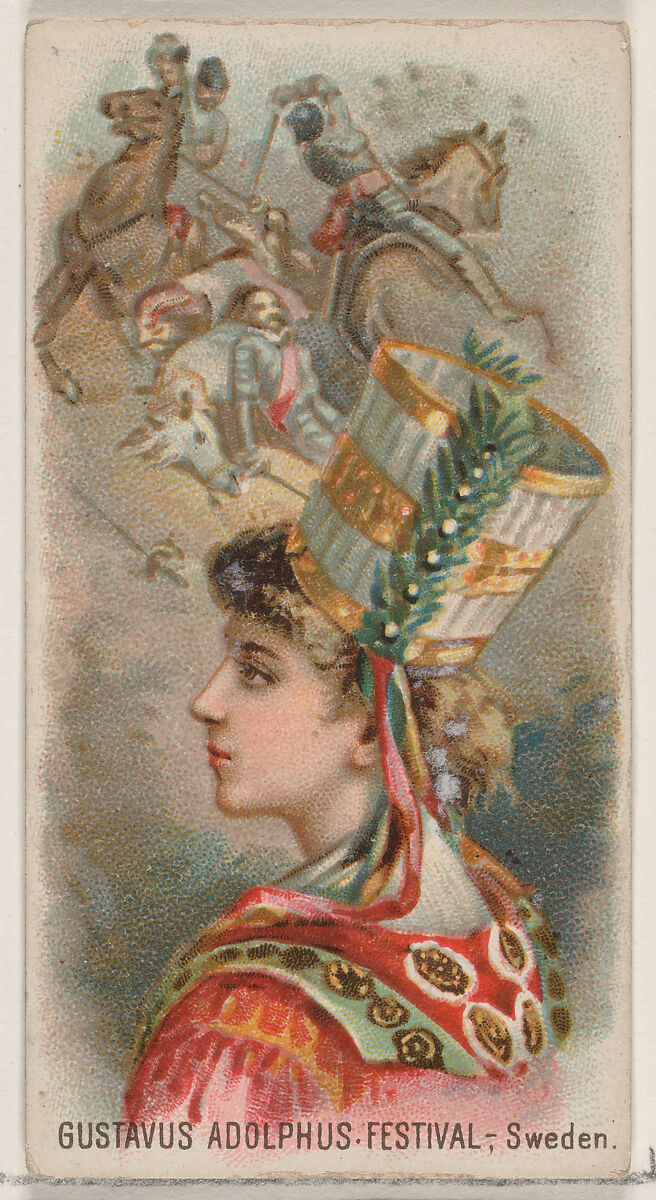 Gustavus Adolphus Festival, Sweden, from the Holidays series (N80) for Duke brand cigarettes, Issued by W. Duke, Sons &amp; Co. (New York and Durham, N.C.), Commercial color lithograph 