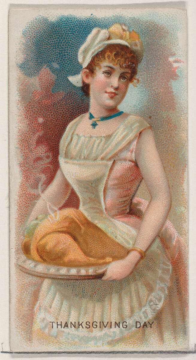 Thanksgiving Day, United States, from the Holidays series (N80) for Duke brand cigarettes, Issued by W. Duke, Sons &amp; Co. (New York and Durham, N.C.), Commercial color lithograph 
