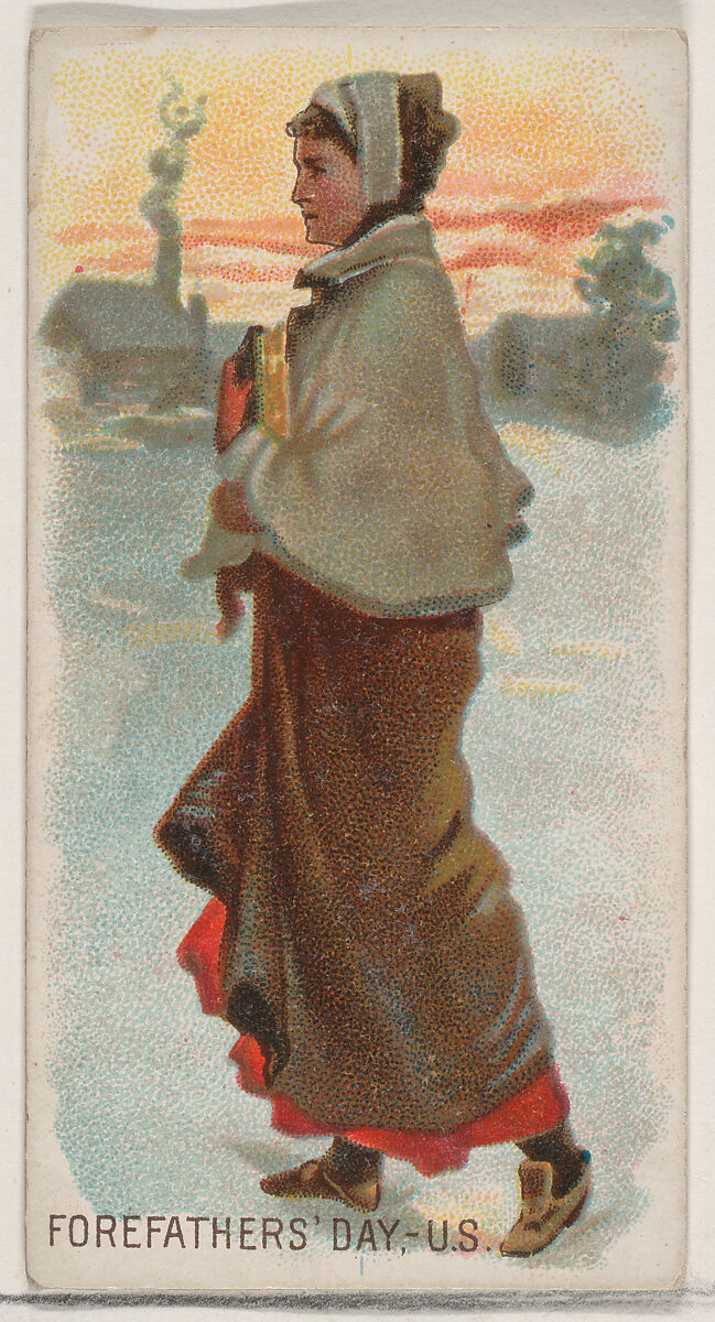 Forefather's Day, United States, from the Holidays series (N80) for Duke brand cigarettes, Issued by W. Duke, Sons &amp; Co. (New York and Durham, N.C.), Commercial color lithograph 