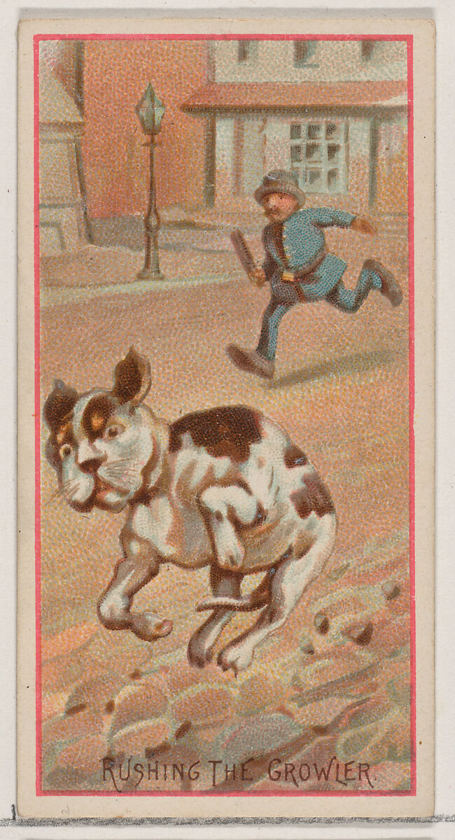 Rushing the Growler, from the Jokes series (N87) for Duke brand cigarettes, Issued by W. Duke, Sons &amp; Co. (New York and Durham, N.C.), Commercial color lithograph 