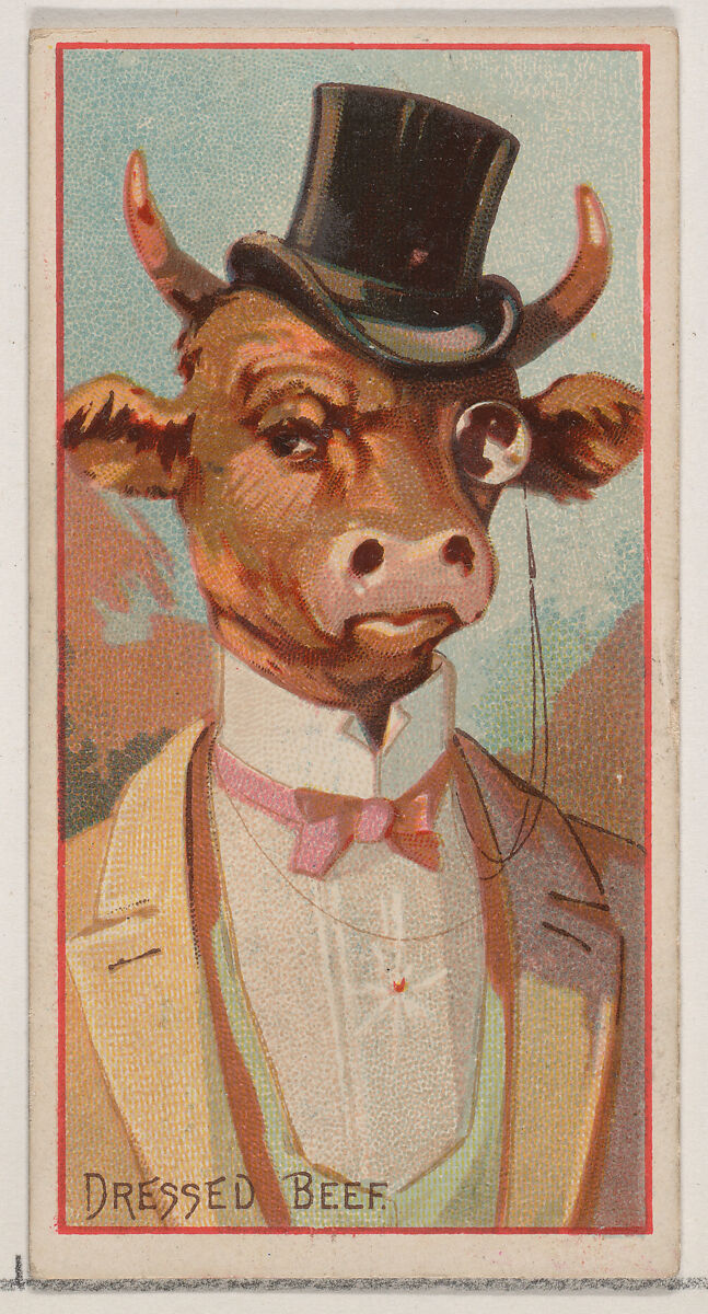 Dressed Beef, from the Jokes series (N87) for Duke brand cigarettes, Issued by W. Duke, Sons &amp; Co. (New York and Durham, N.C.), Commercial color lithograph 