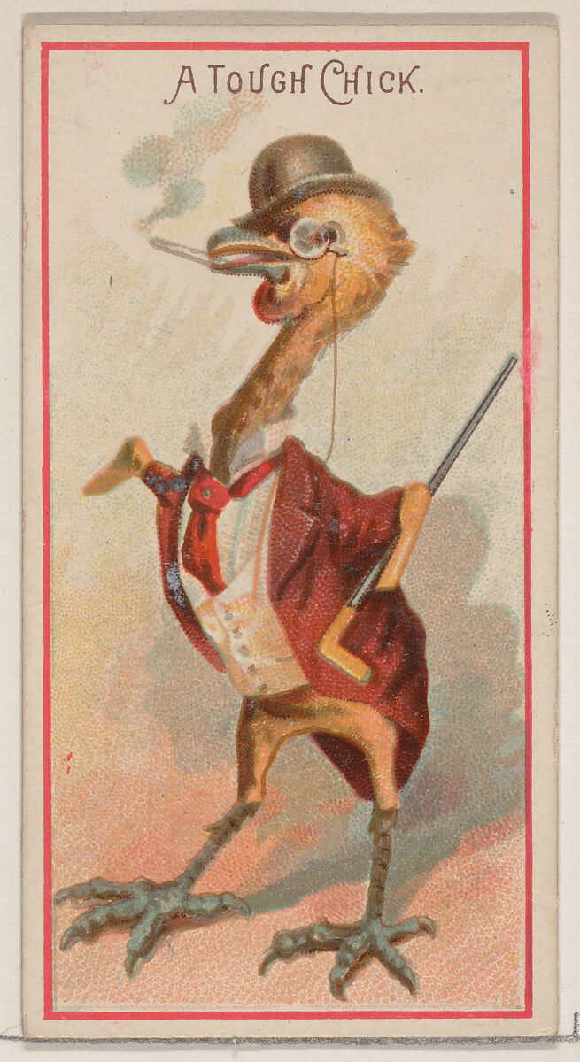 A Tough Chick, from the Jokes series (N87) for Duke brand cigarettes, Issued by W. Duke, Sons &amp; Co. (New York and Durham, N.C.), Commercial color lithograph 