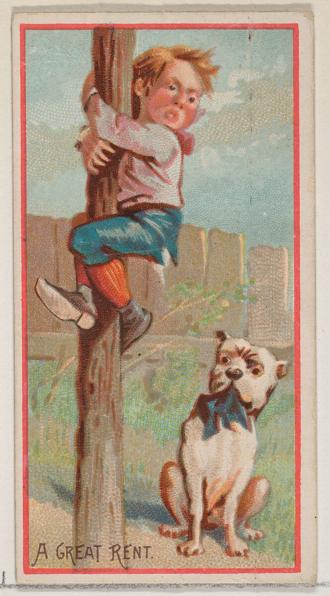 A Great Rent, from the Jokes series (N87) for Duke brand cigarettes, Issued by W. Duke, Sons &amp; Co. (New York and Durham, N.C.), Commercial color lithograph 