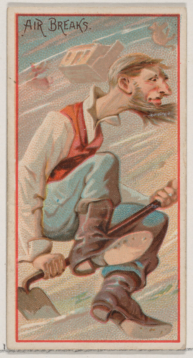 Air Breaks, from the Jokes series (N87) for Duke brand cigarettes, Issued by W. Duke, Sons &amp; Co. (New York and Durham, N.C.), Commercial color lithograph 