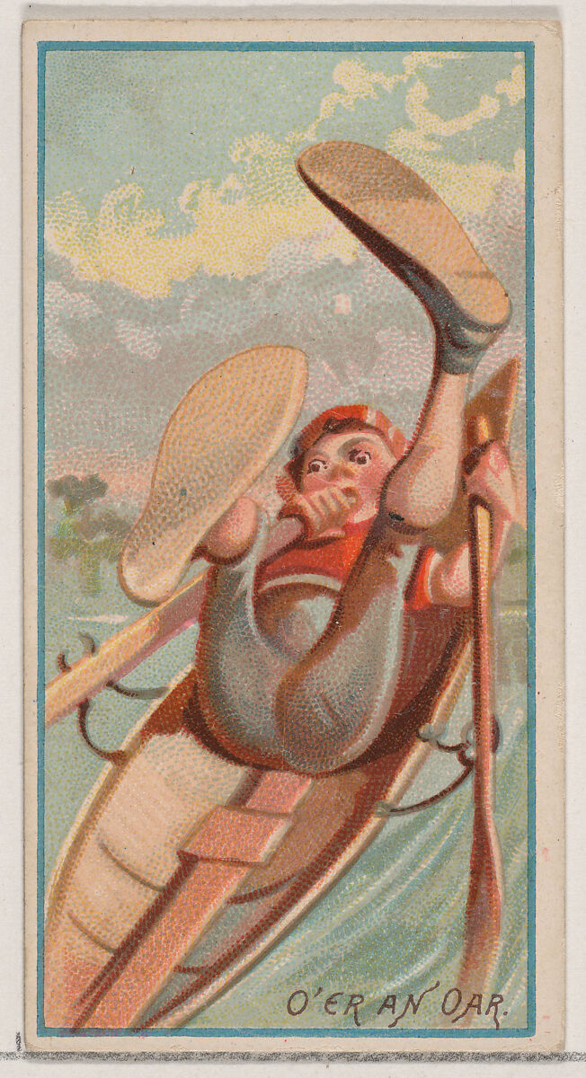 O'er an Oar, from the Jokes series (N87) for Duke brand cigarettes, Issued by W. Duke, Sons &amp; Co. (New York and Durham, N.C.), Commercial color lithograph 