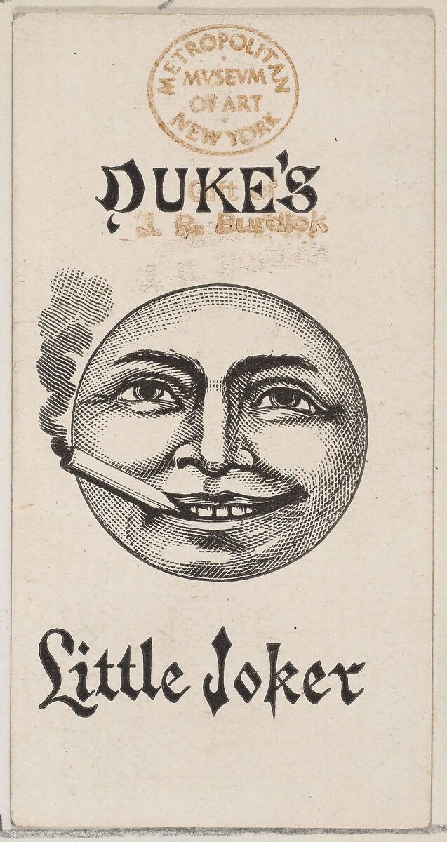 Duke's Little Joker, from the Playing Cards series (N84) to promote Turkish Cross-Cut Cigarettes for W. Duke, Sons and Co., Issued by W. Duke, Sons &amp; Co. (New York and Durham, N.C.), Commercial color lithograph 