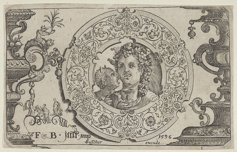 Horizontal Panel with Bacchus in a Medallion