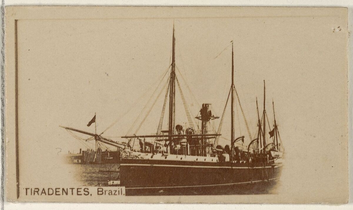 Tiradentes, Brazil, from the Famous Ships series (N50) for Virginia Brights Cigarettes, Issued by Allen &amp; Ginter (American, Richmond, Virginia), Albumen photograph 