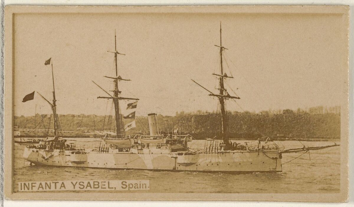 Infanta Ysabel, Spain, from the Famous Ships series (N50) for Virginia Brights Cigarettes, Issued by Allen &amp; Ginter (American, Richmond, Virginia), Albumen photograph 