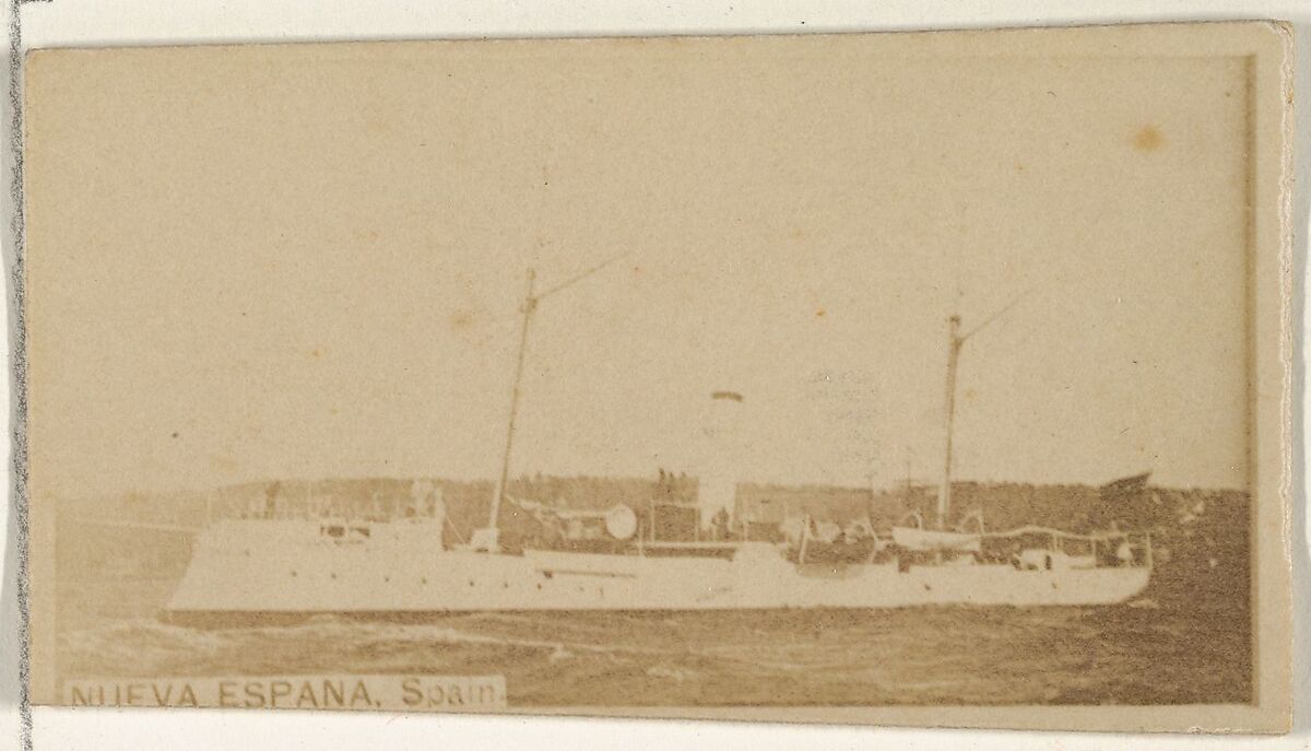 Nueva Espana, Spain, from the Famous Ships series (N50) for Virginia Brights Cigarettes, Issued by Allen &amp; Ginter (American, Richmond, Virginia), Albumen photograph 