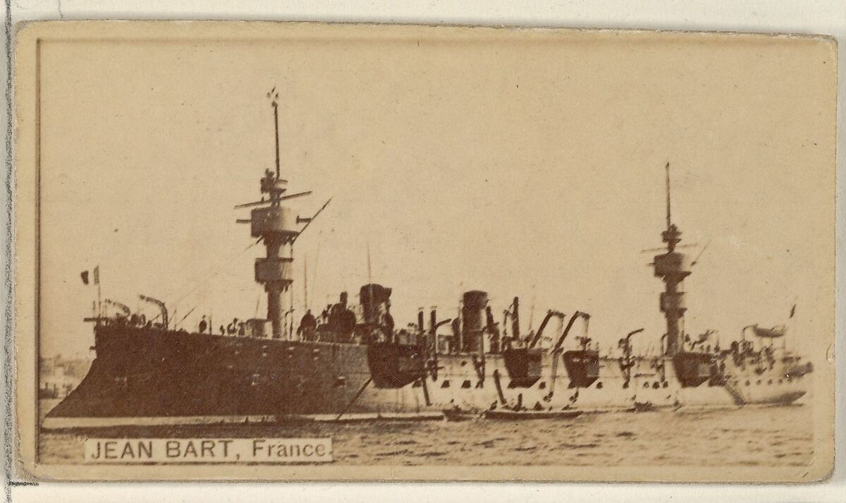 Jean Bart, France, from the Famous Ships series (N50) for Virginia Brights Cigarettes, Issued by Allen &amp; Ginter (American, Richmond, Virginia), Albumen photograph 