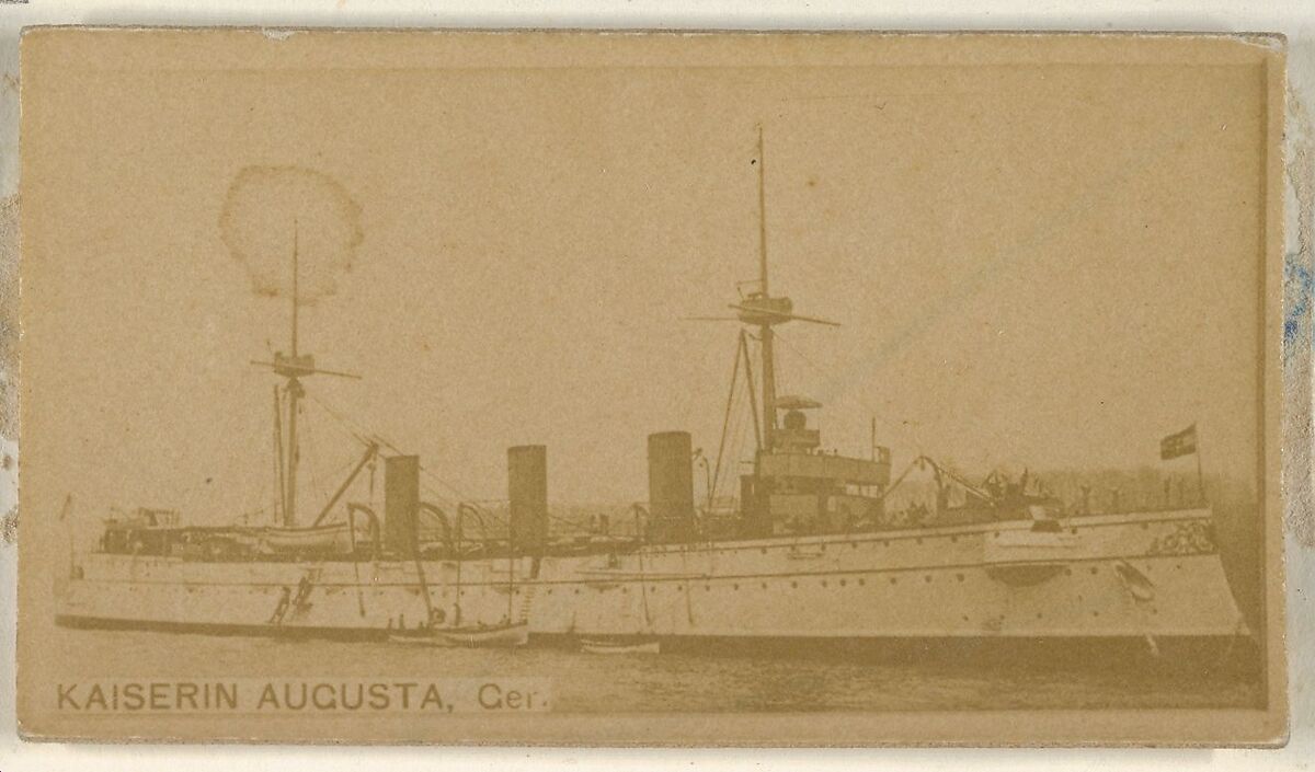 Kaiserin Augusta, Germany, from the Famous Ships series (N50) for Virginia Brights Cigarettes, Issued by Allen &amp; Ginter (American, Richmond, Virginia), Albumen photograph 