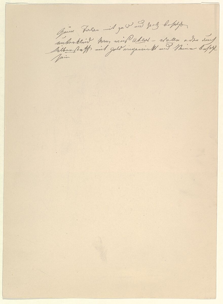 Costume Study for Bassa Selim in the "Abduction from the Seraglio" by W.A. Mozart, Johann Georg Christoph Fries (German, Nuremberg 1788–1857 Regensburg), Watercolor, over graphite, gum arabic