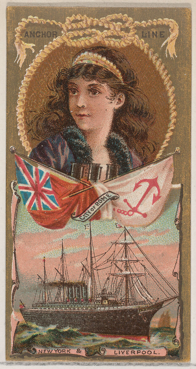 Anchor Line, from the Ocean and River Steamers series (N83) for Duke brand cigarettes, Issued by W. Duke, Sons &amp; Co. (New York and Durham, N.C.), Commercial color lithograph 