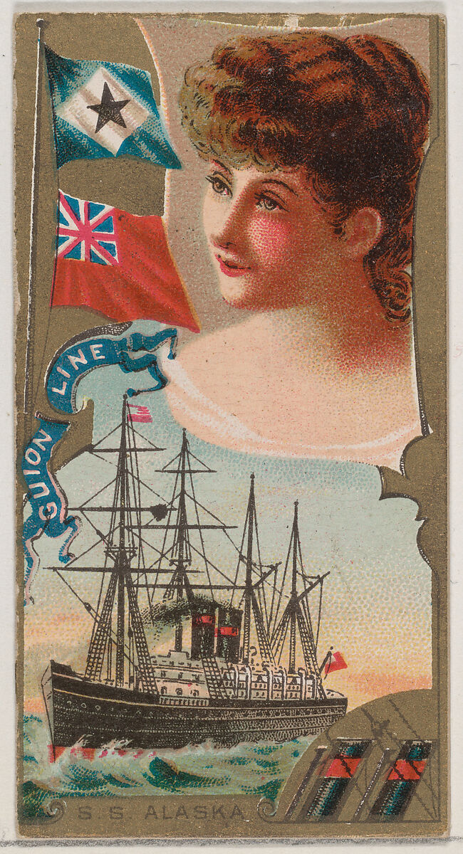 Steamship Alaska, Guion Line, from the Ocean and River Steamers series (N83) for Duke brand cigarettes, Issued by W. Duke, Sons &amp; Co. (New York and Durham, N.C.), Commercial color lithograph 