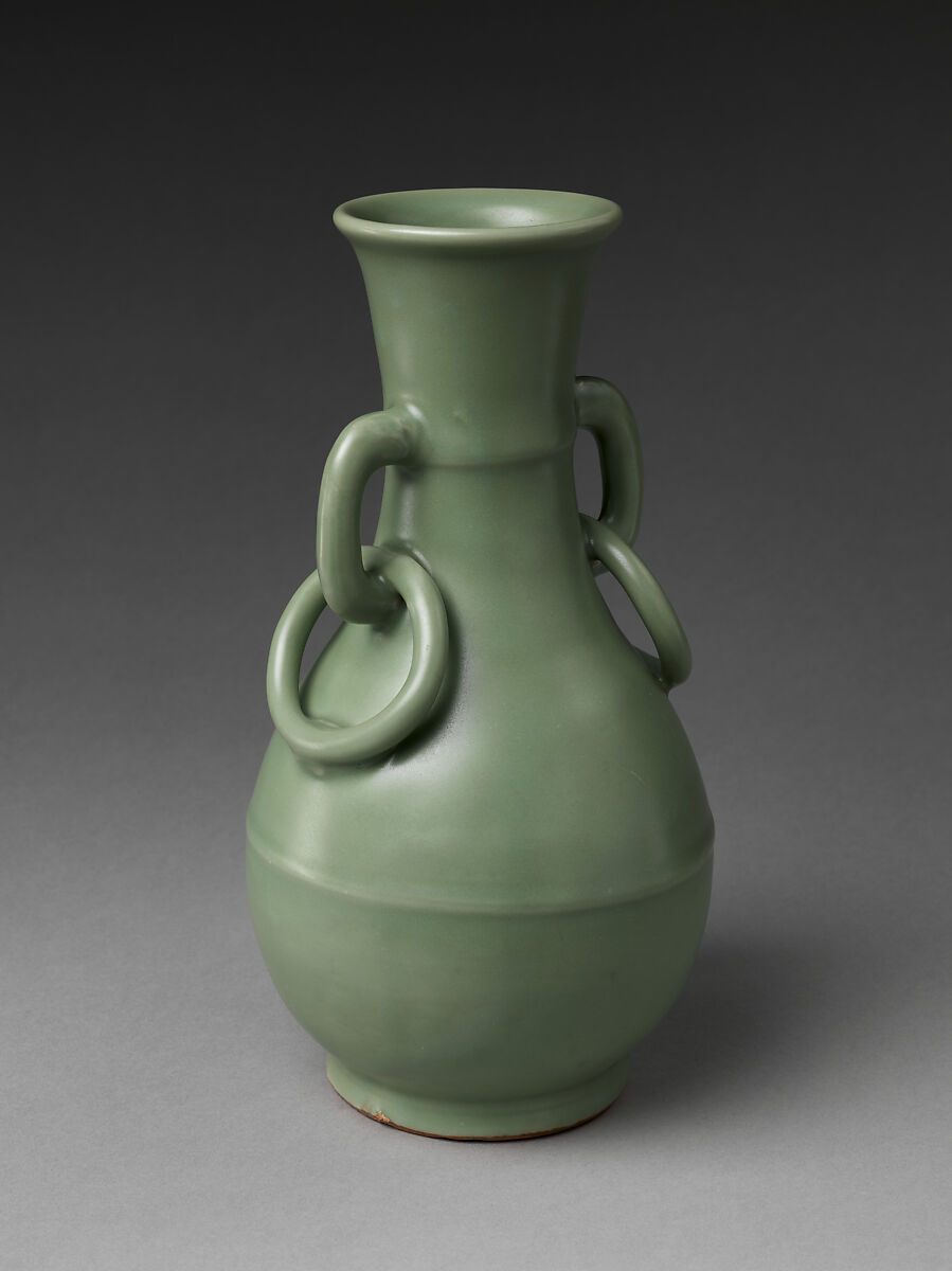 Vase in Shape of Ancient Bronze Vessel, Porcelain with celadon glaze (Longquan ware), China