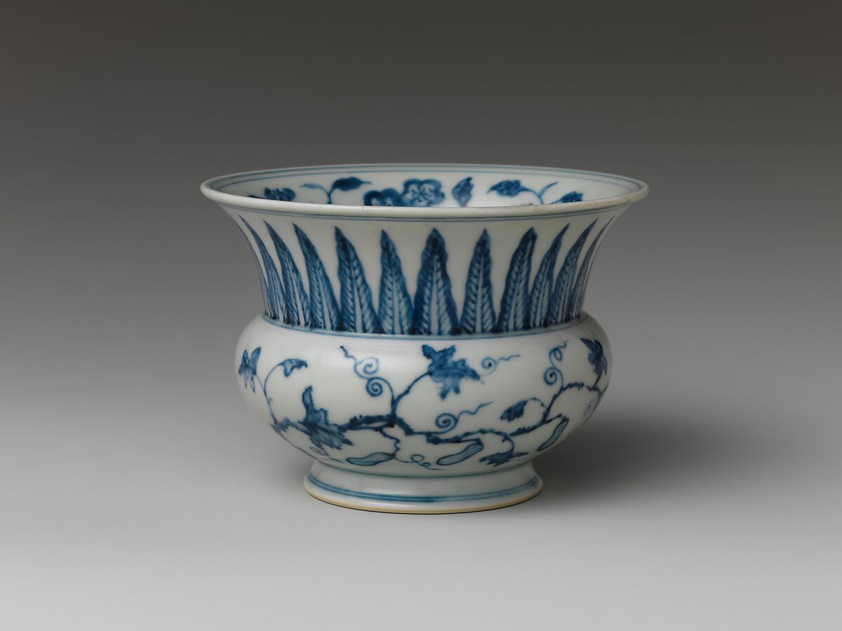 Jar with Scrolling Vine and Gourds, Porcelain painted with cobalt blue under transparent glaze (Jingdezhen ware), China 