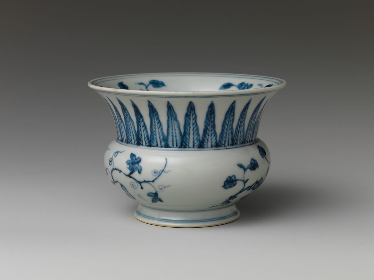 Jar with Scrolling Vine and Gourds, Porcelain painted with cobalt blue under transparent glaze (Jingdezhen ware), China