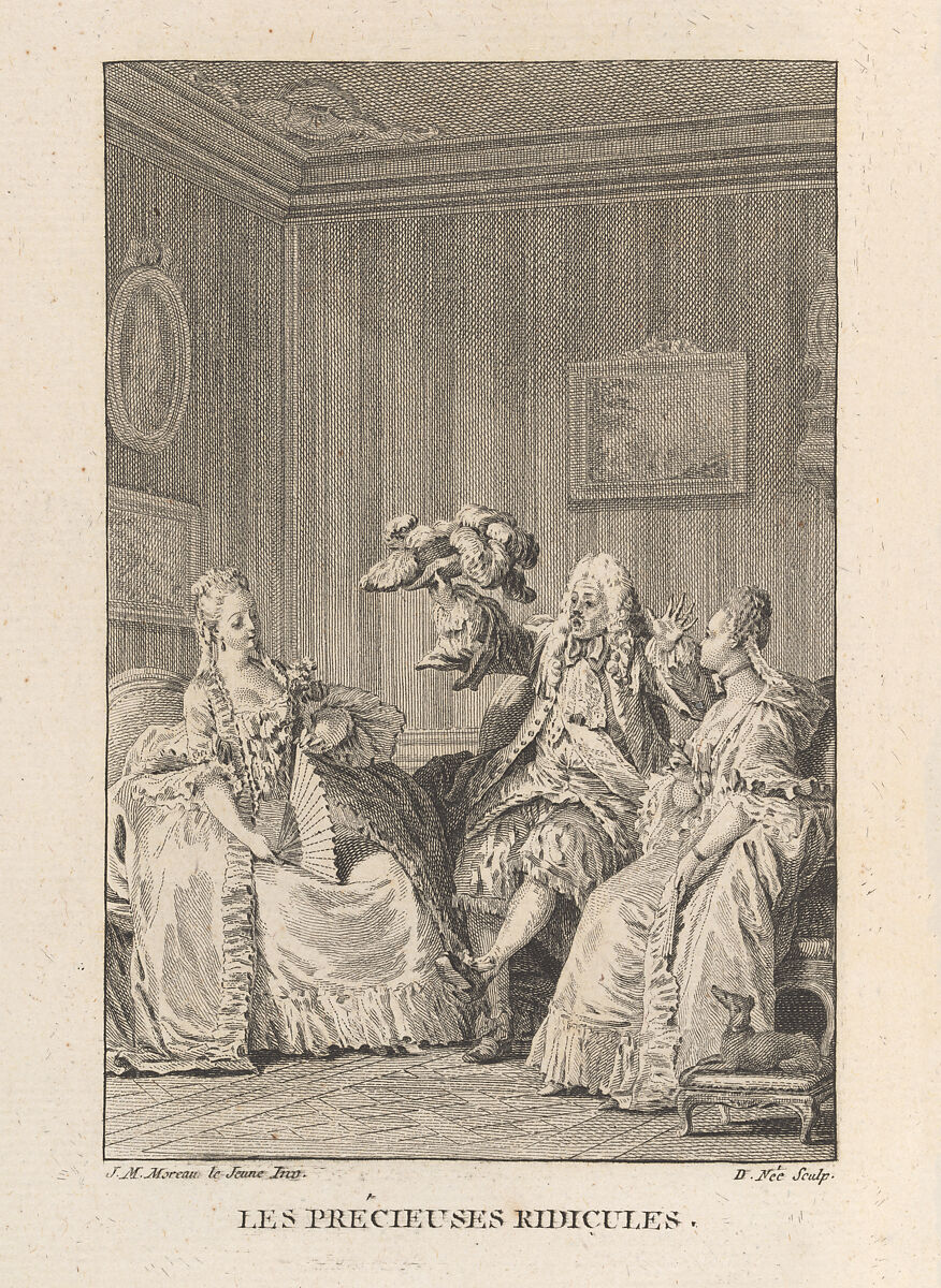 Volume I of Oeuvres de Molière, avec des remarques grammaticales, des Avertissimens et des Observations sur chaque Pièce par M. Bret. A Paris, Par la Compagnie des libraires associés. M.D.CC.LXXIII., Jean Michel Moreau le Jeune (French, Paris 1741–1814 Paris), Etching and engraving