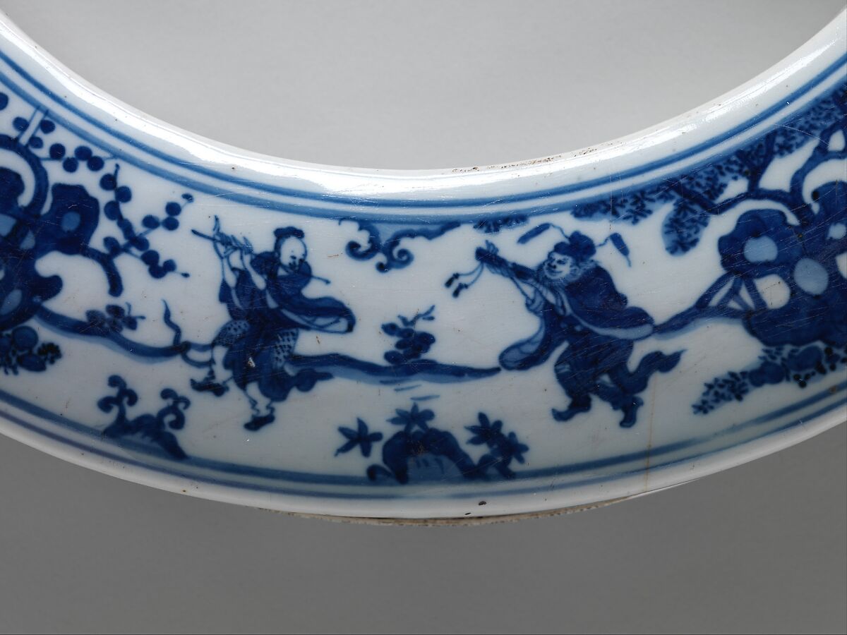 Box with Daoist Immortals, Porcelain painted with cobalt blue under transparent glaze (Jingdezhen ware), China