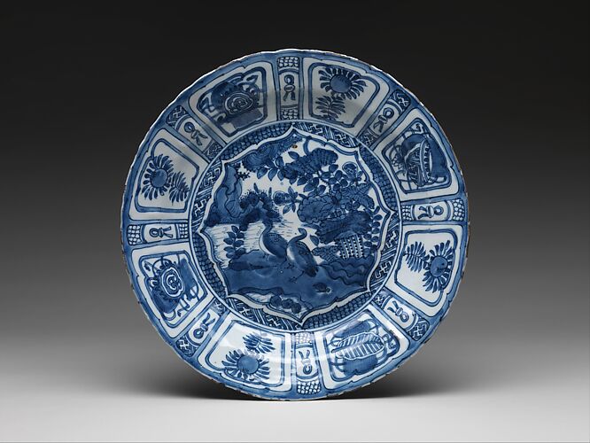Plate with Geese in a Lotus Pond